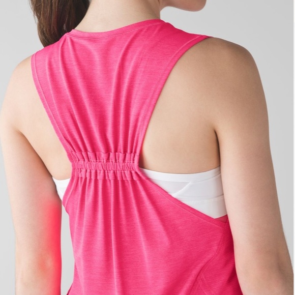 Lululemon In A Cinch Tank in Heathered Neon Pink - Picture 3 of 8